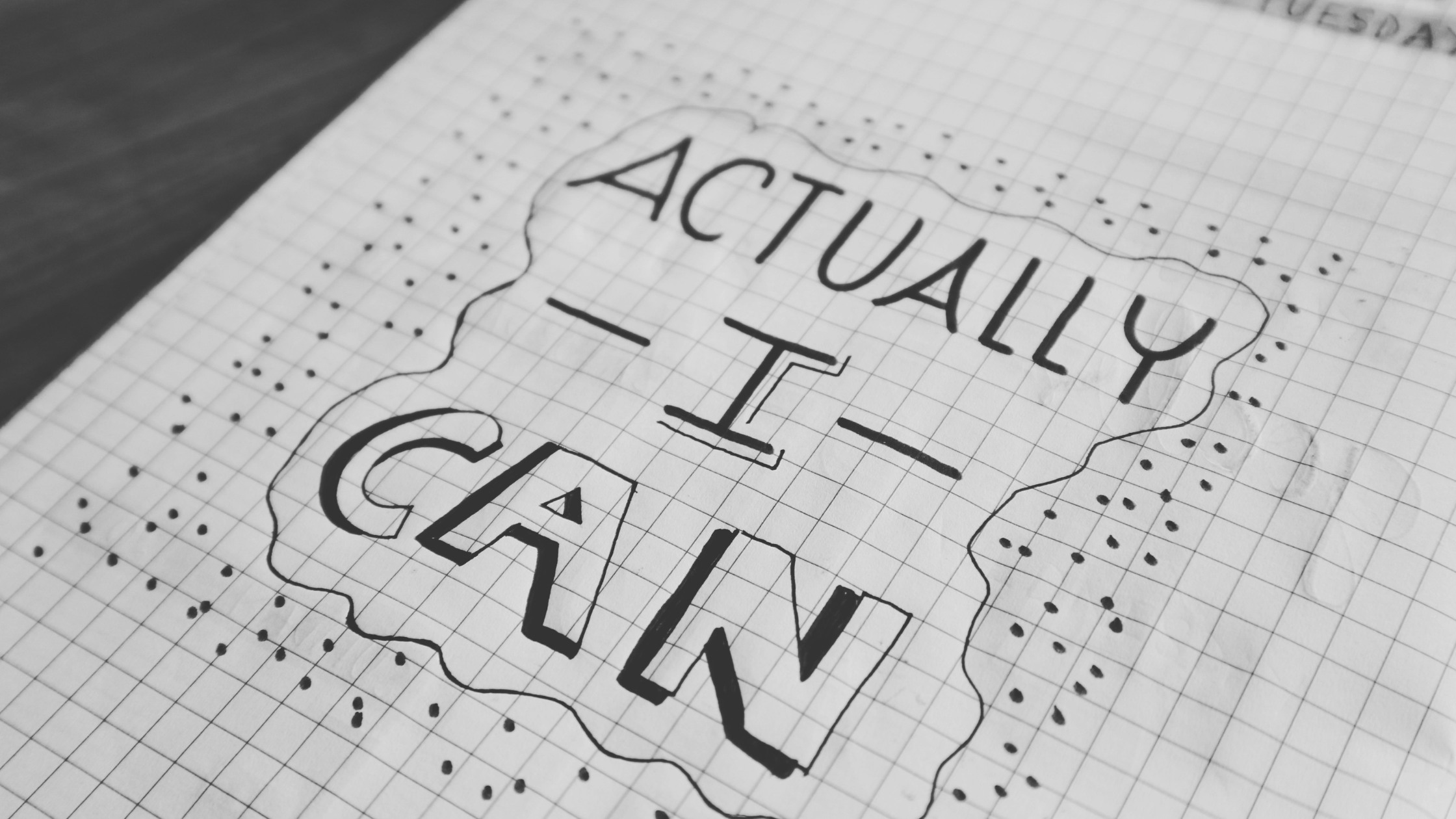 Growth mindset quotes. Quote in a notebook