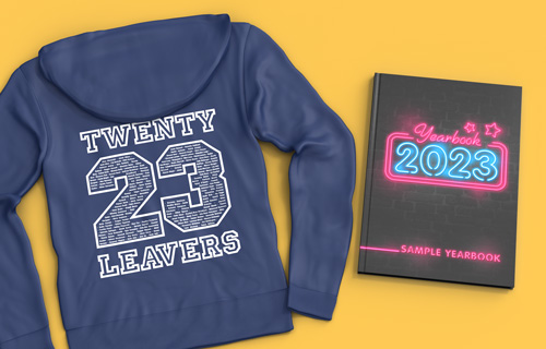 leavers hoodies and yearbook example