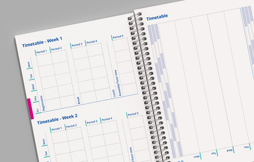 teacher organisers timetable pages examples