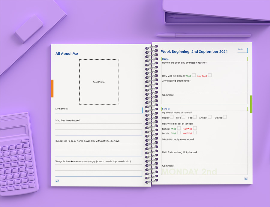 Internal pages of a custom SEN Planner