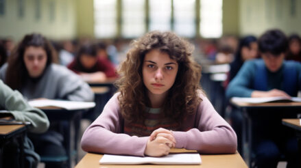 anxious teen during exam