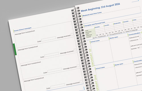 example sen home/school communication pages