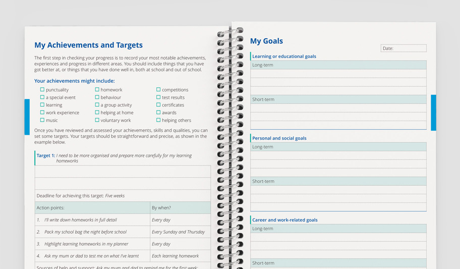 Student planners personal Development pages